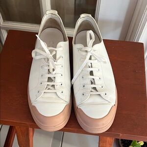 COS White and Tan Sneakers Unisex